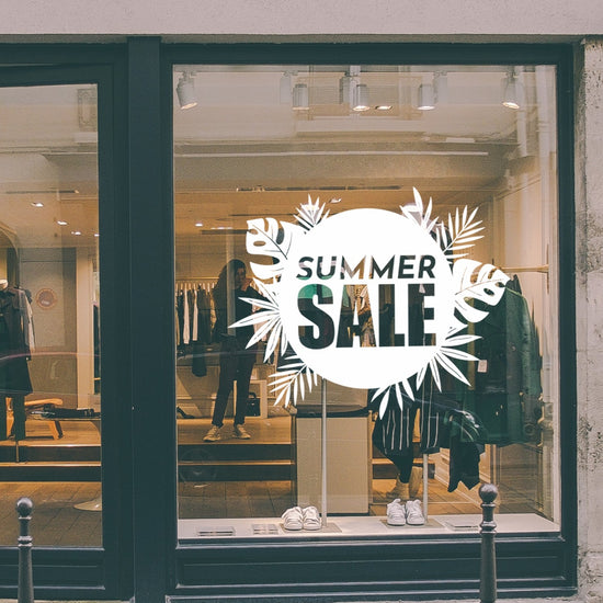 Tropical Circle Sale Retail Shop Window Sticker Vinyl