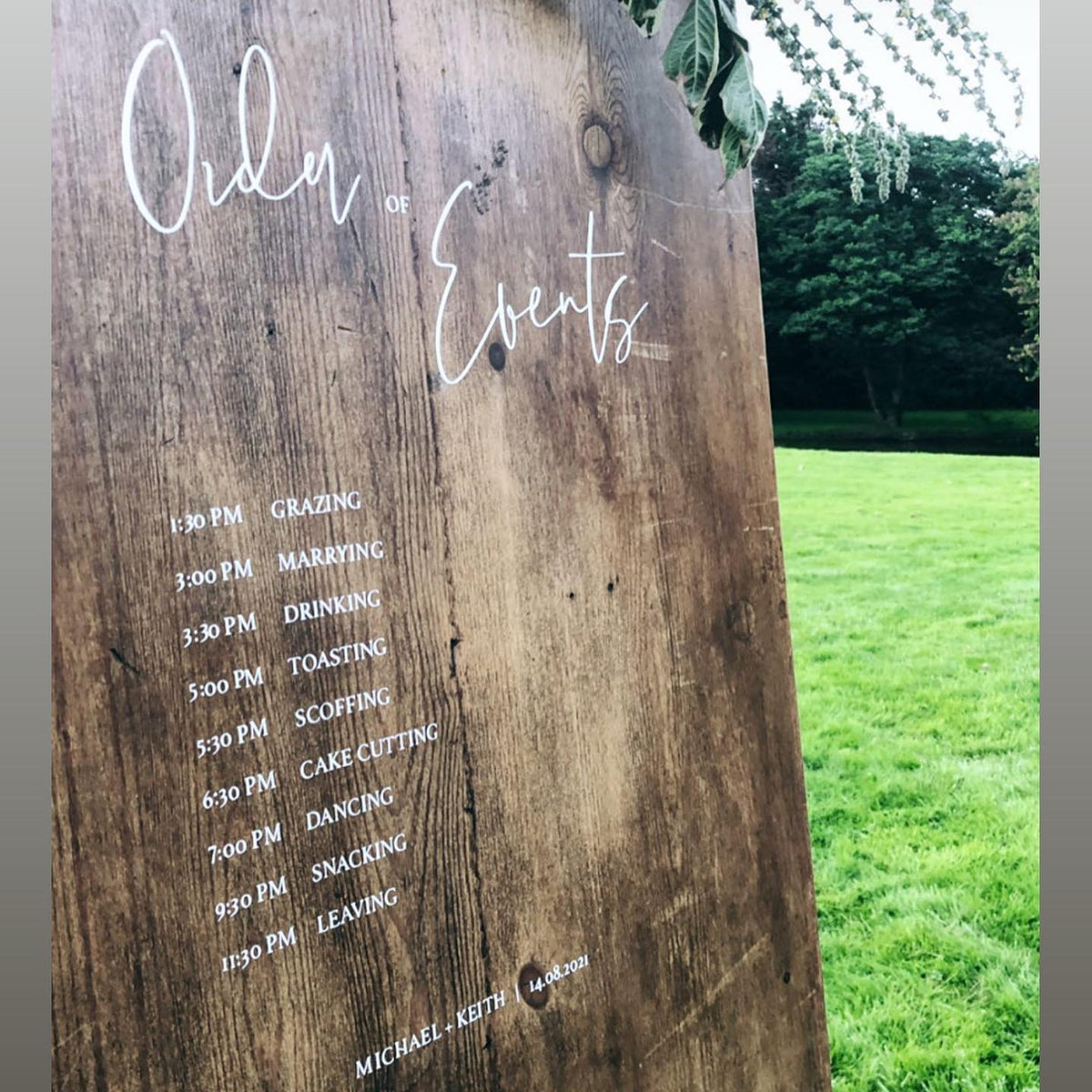 Custom Wedding Vinyl with Wedding Schedule
