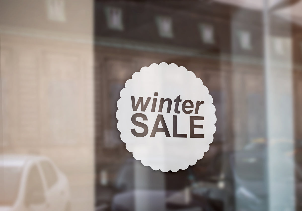 Scallop Circle Winter Sale Retail Shop Window Sticker Vinyl