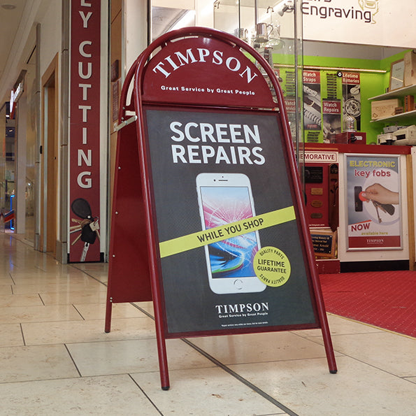Poster Pavement Sign - A-Board with Semi Circular Header