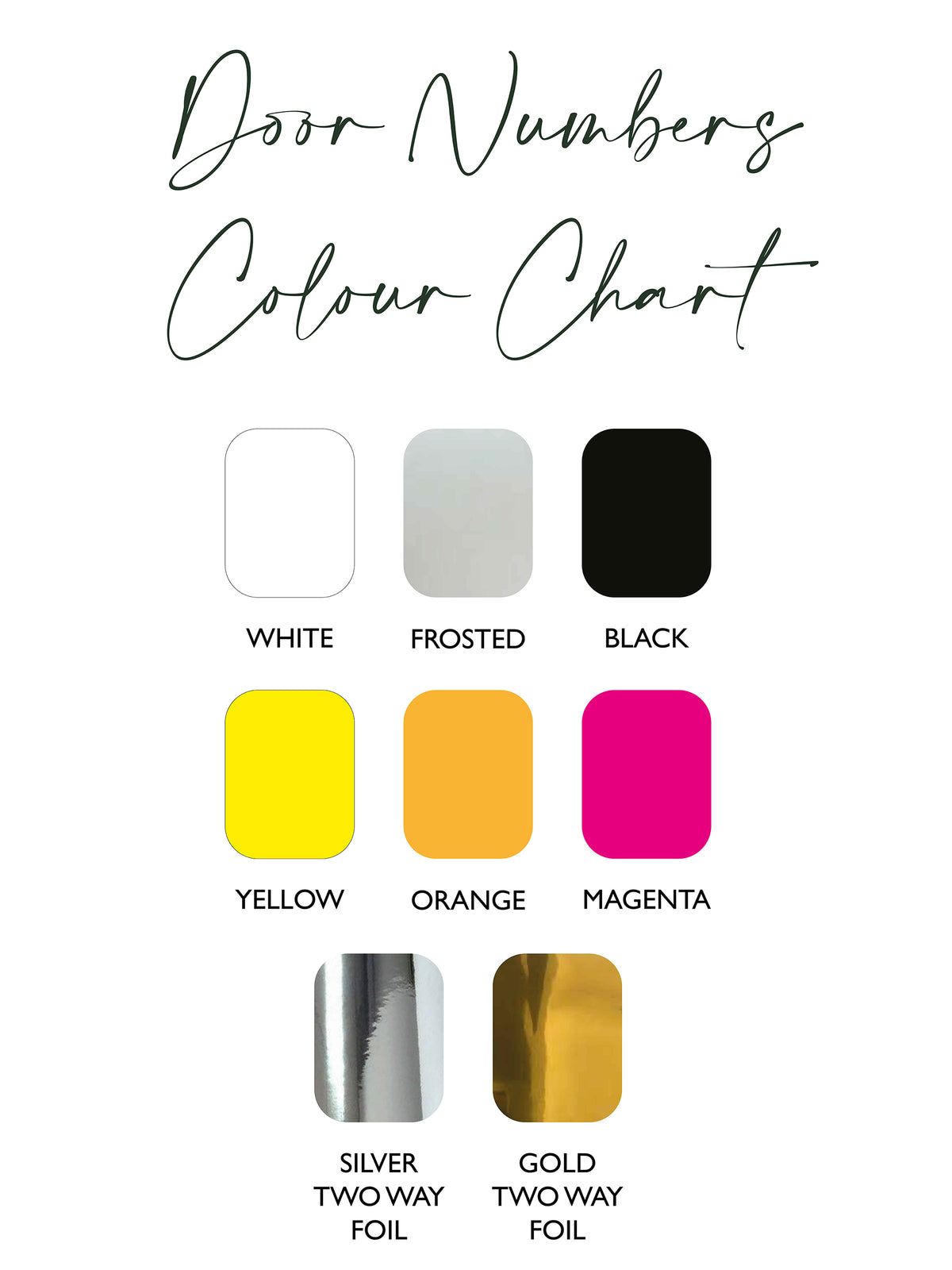 Handwritten Script, Front Door Number Sticker Decal