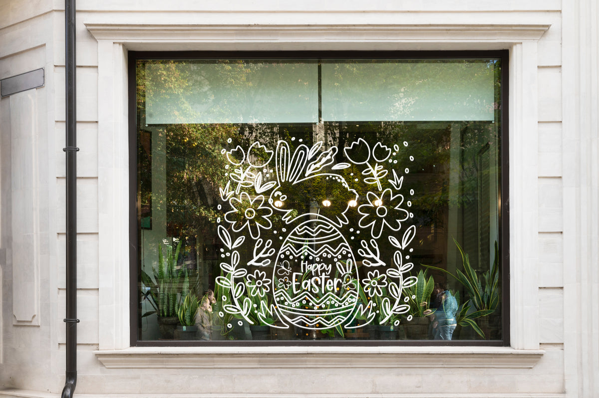 Happy Easter Mural Window Retail Vinyl
