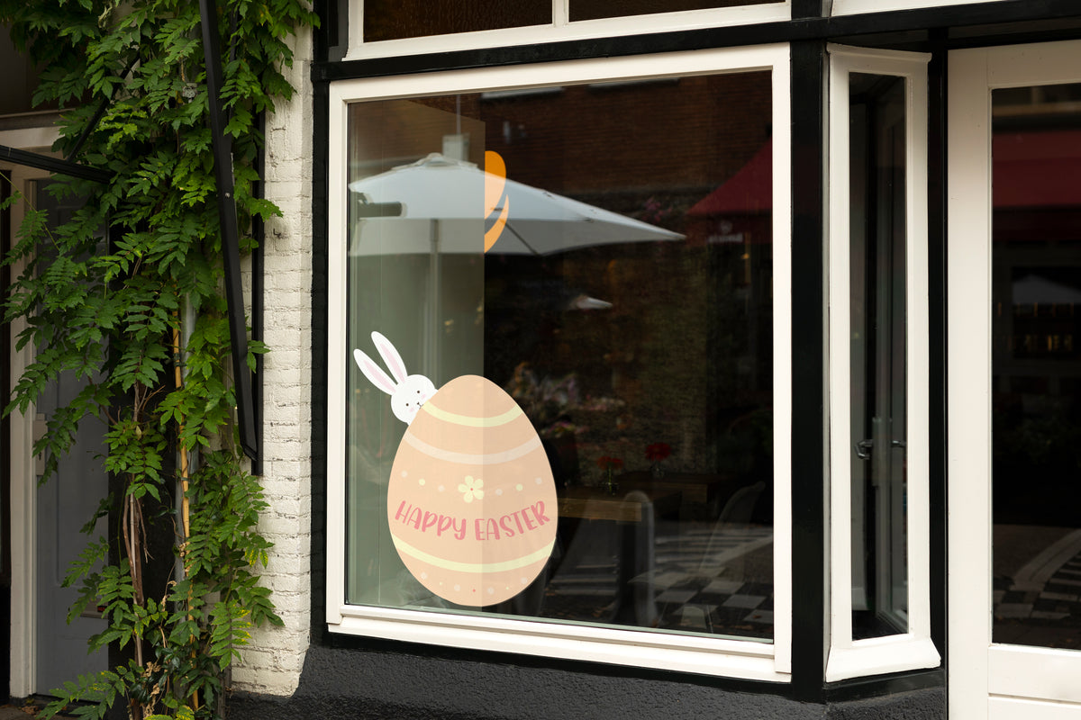 Easter Bunny Egg Retail Window Sticker