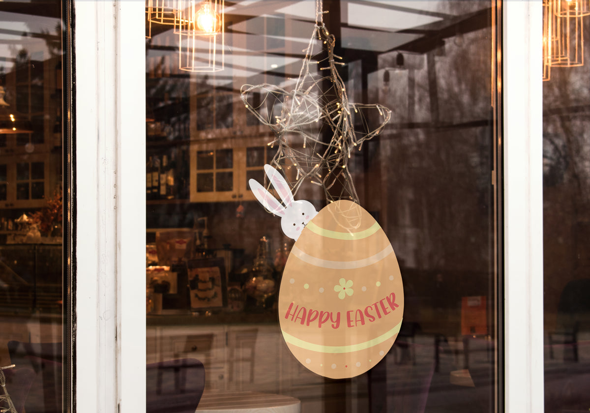 Easter Bunny Egg Retail Window Sticker