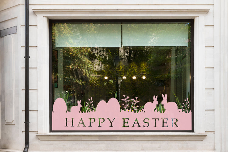 Happy Easter Banner Window Retail Vinyl