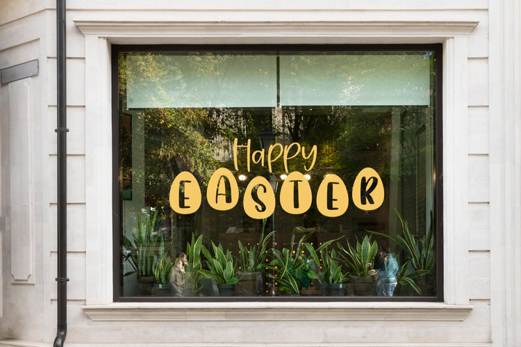 Happy Easter Egg Window Retail Vinyl