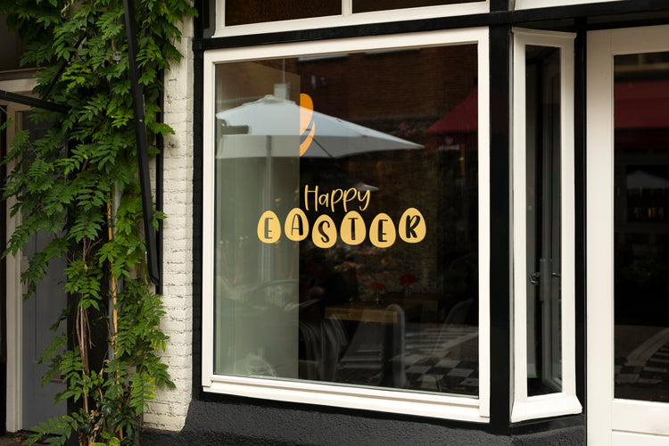 Happy Easter Egg Window Retail Vinyl