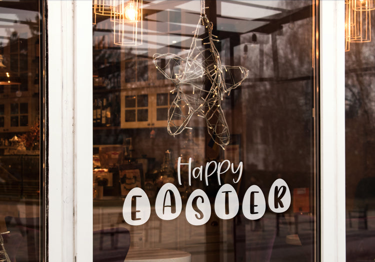 Happy Easter Egg Window Retail Vinyl