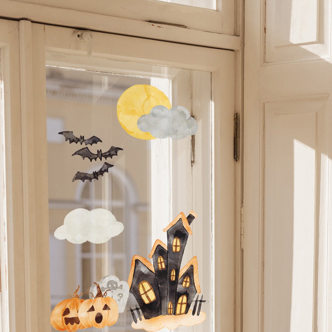 Joanie-&-Jeanie-Spooky-House-&-Friends-Window-Sticker.