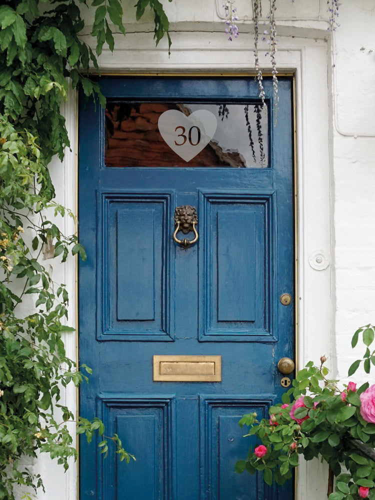 Joanie & Jeanie - Heart Front Door Number Decal
