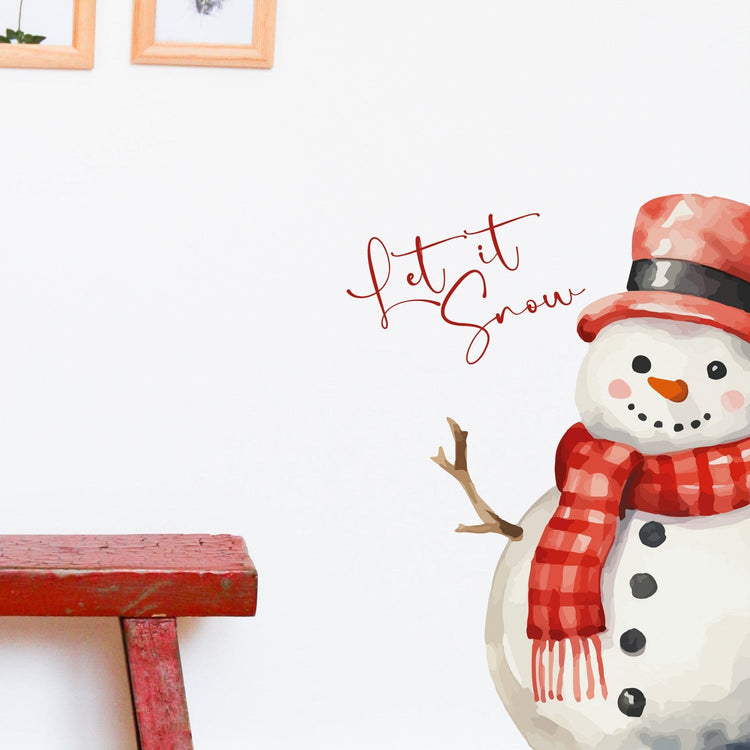 Joanie & Jeanie - Let it Snow, Snowman Wall Sticker.