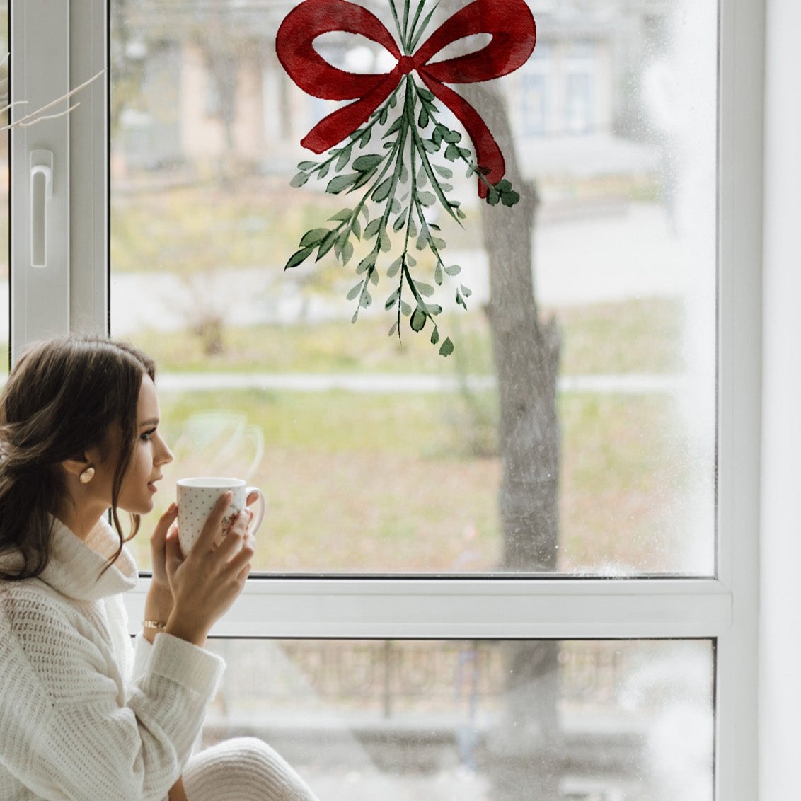 Joanie & Jeanie - Mistletoe Christmas Window Clings