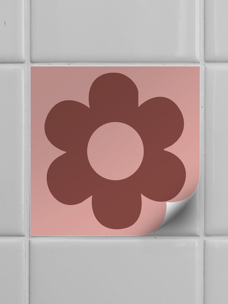 Joanie & Jeanie - Retro Flower Tile Decal sample