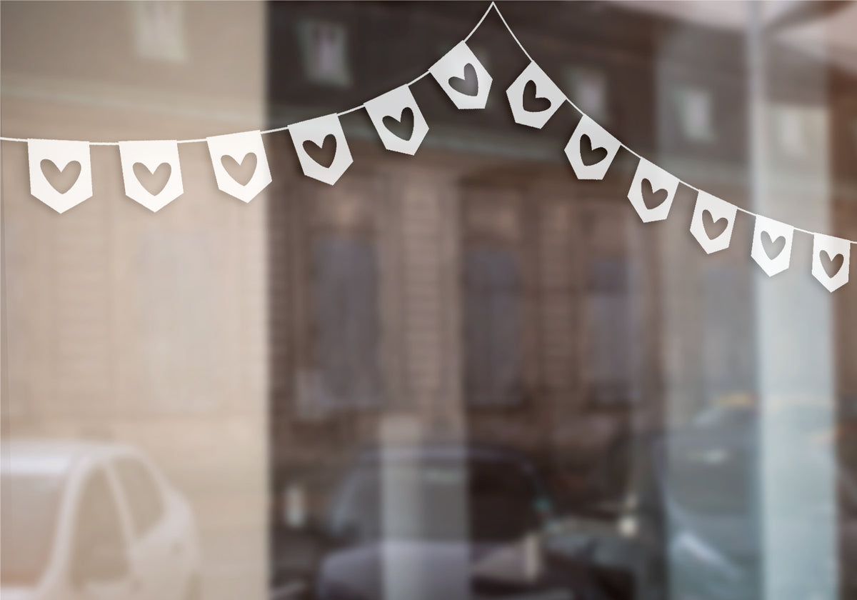 Heart Bunting Retail Sticker