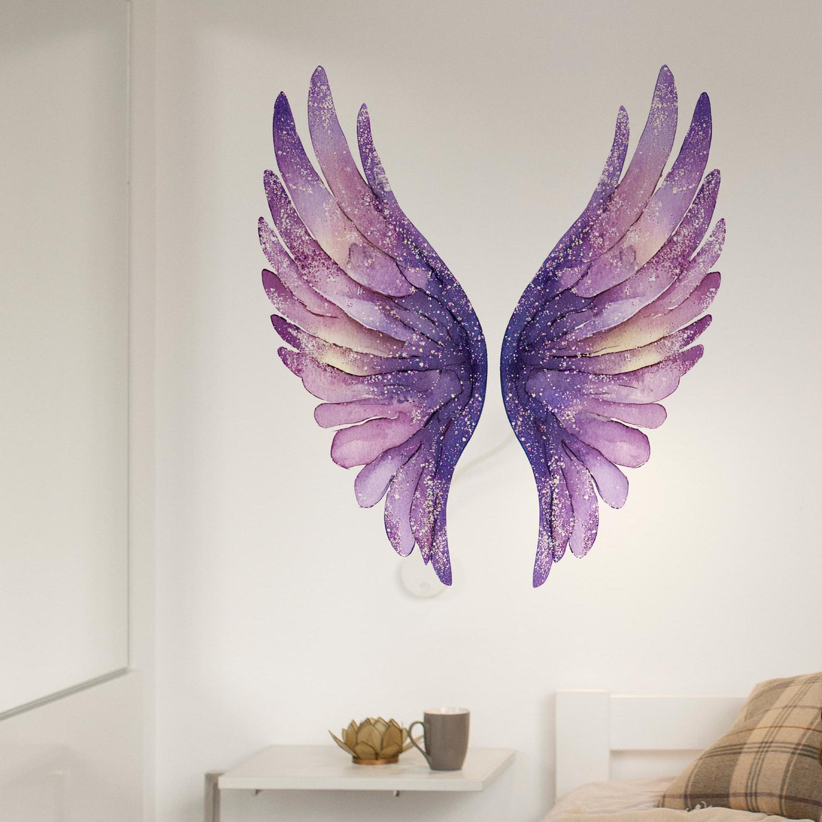 Purple Angel Wings Wall Sticker