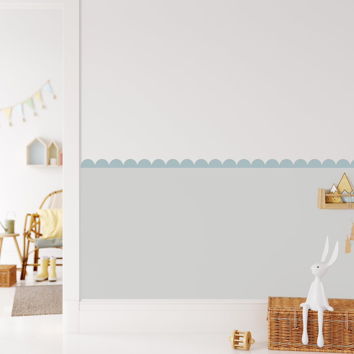 Set of 10 Classic Scallop Border Wall Stickers