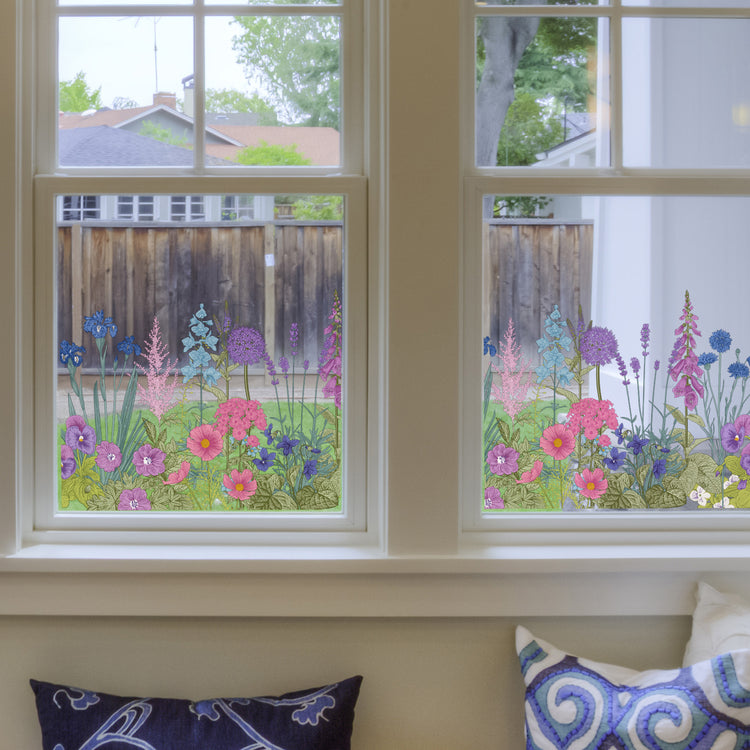 Secret Garden Window Flowers Vinyls in two panes