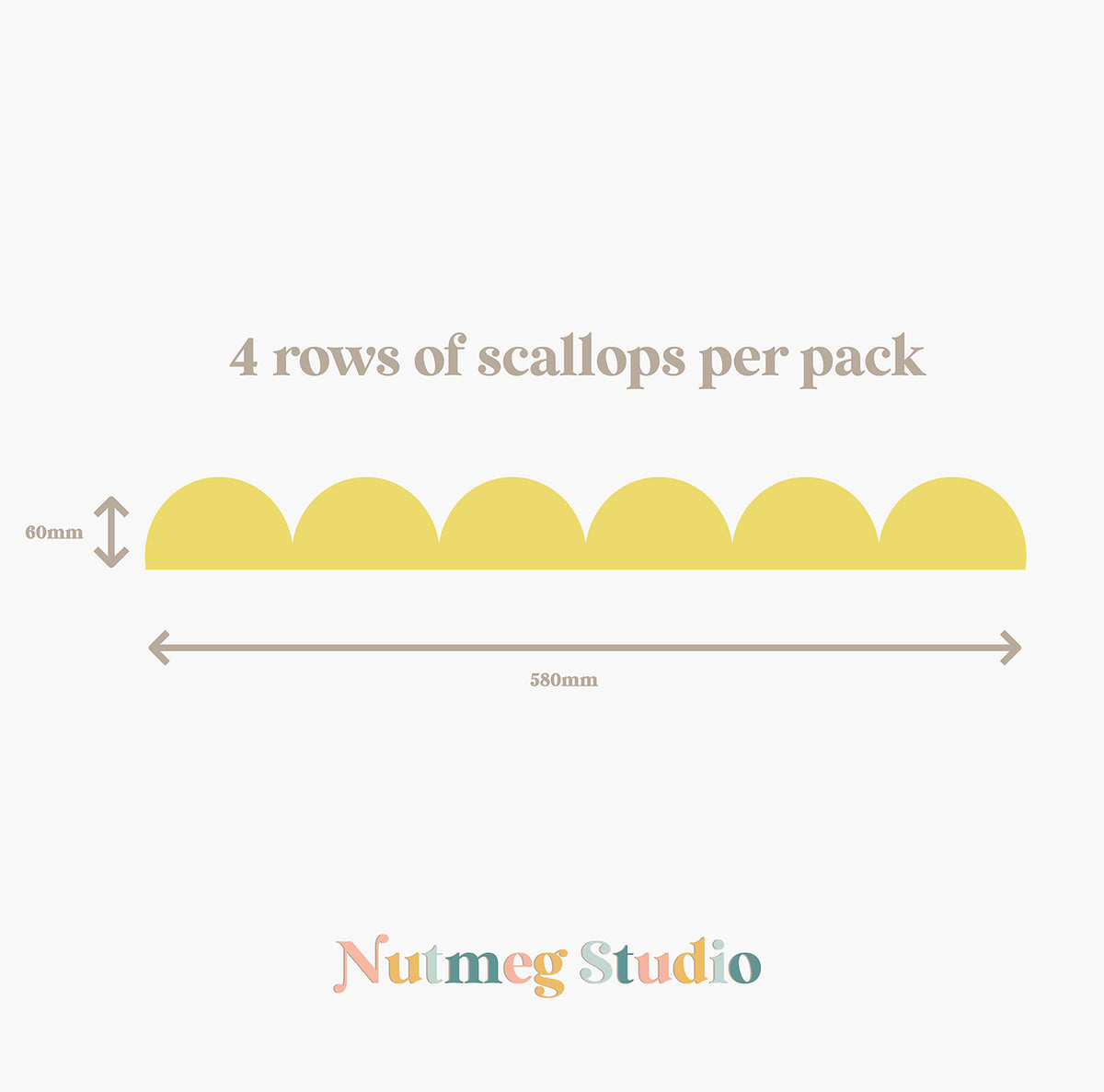 Set of 10 Classic Scallop Border Wall Stickers