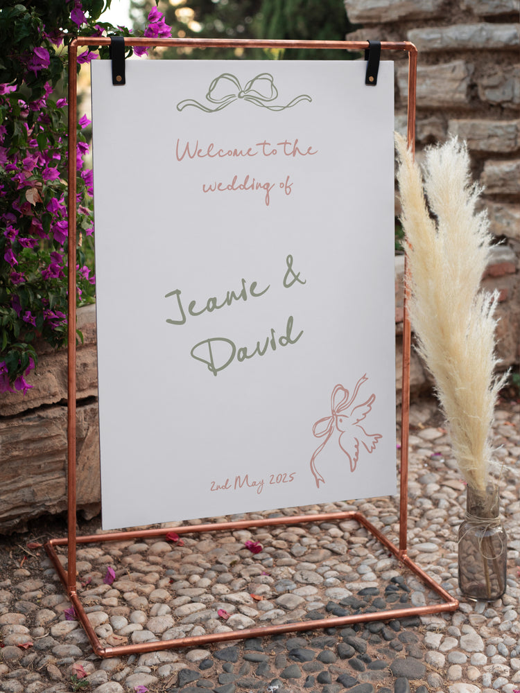 Dove and Bow Welcome Wedding Vinyl Lettering for Mirrors and Signs