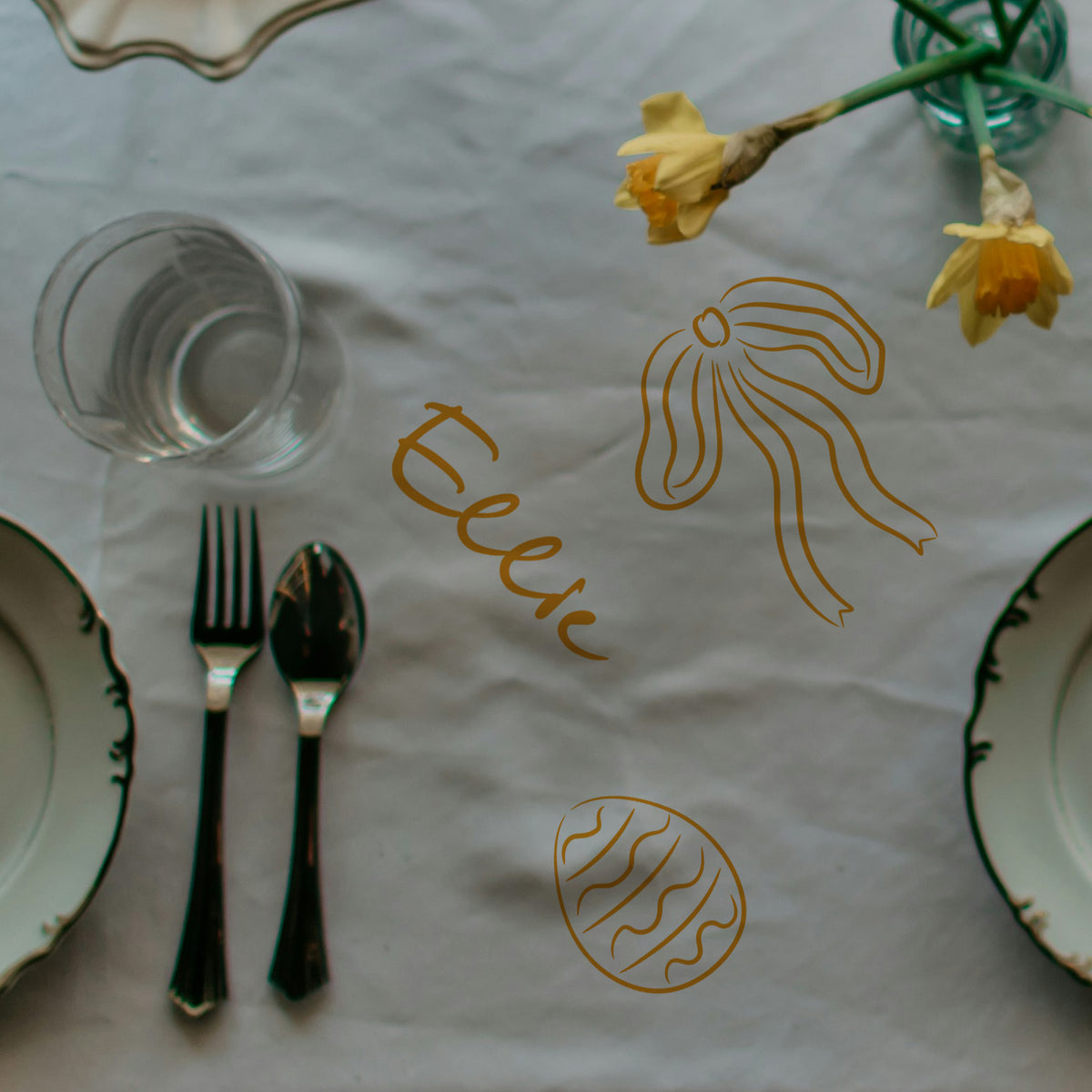 Easter Tablecloth Permanent Stickers