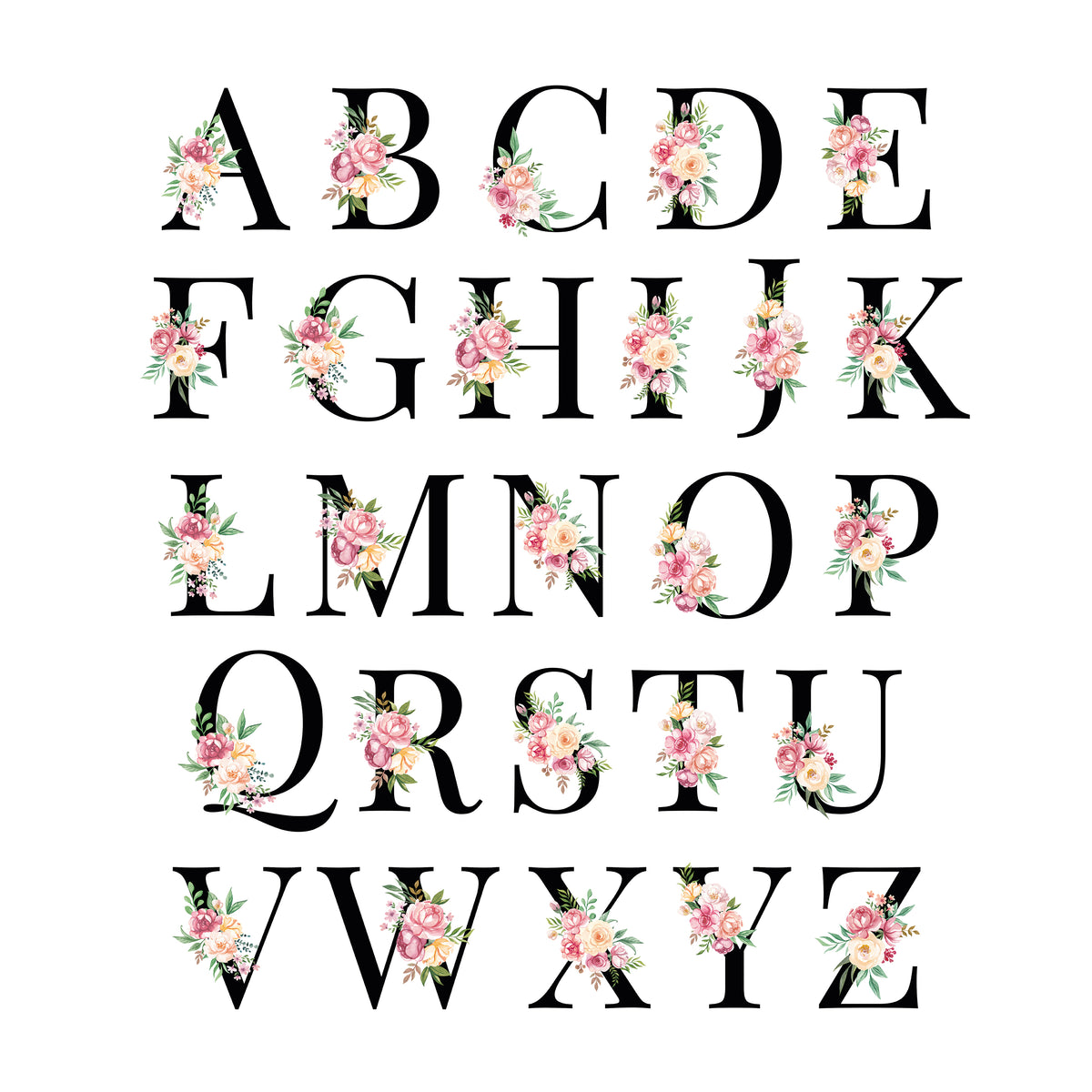 Personalised Floral Initial Mugs