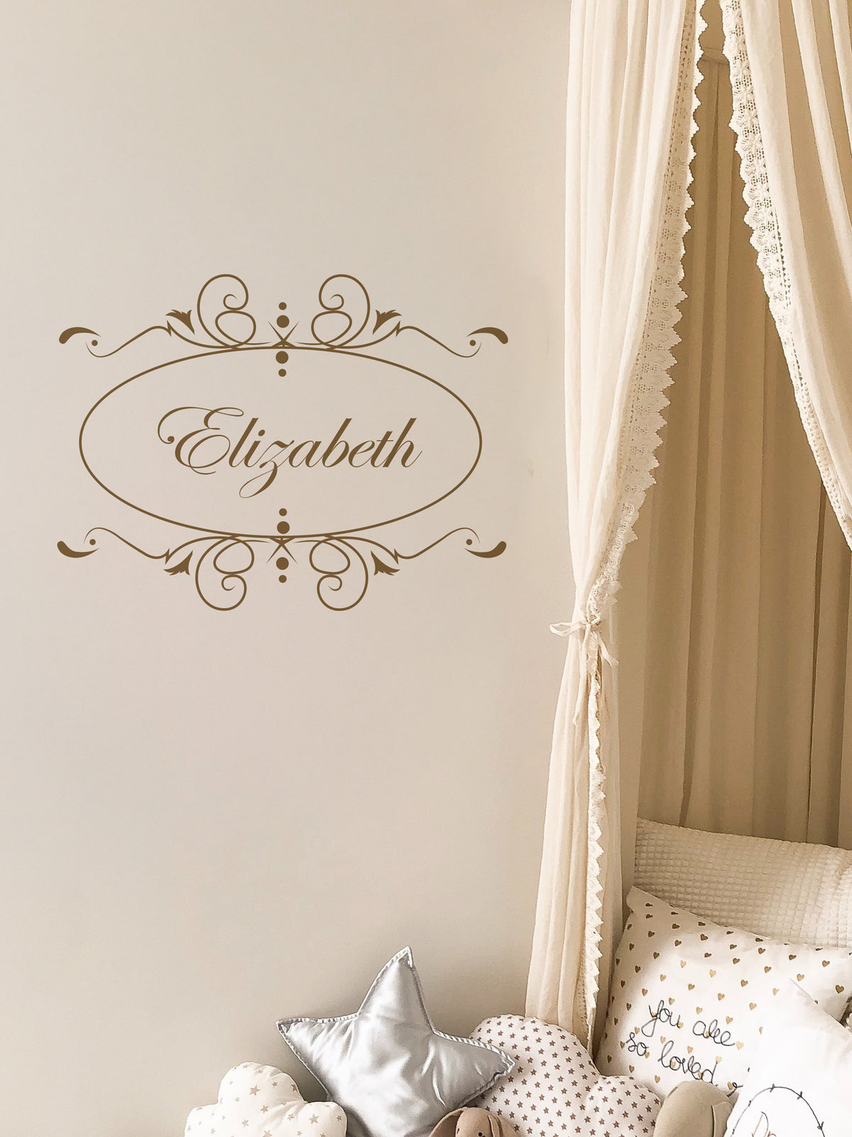 Personalised Ornate Oval Wall Sticker