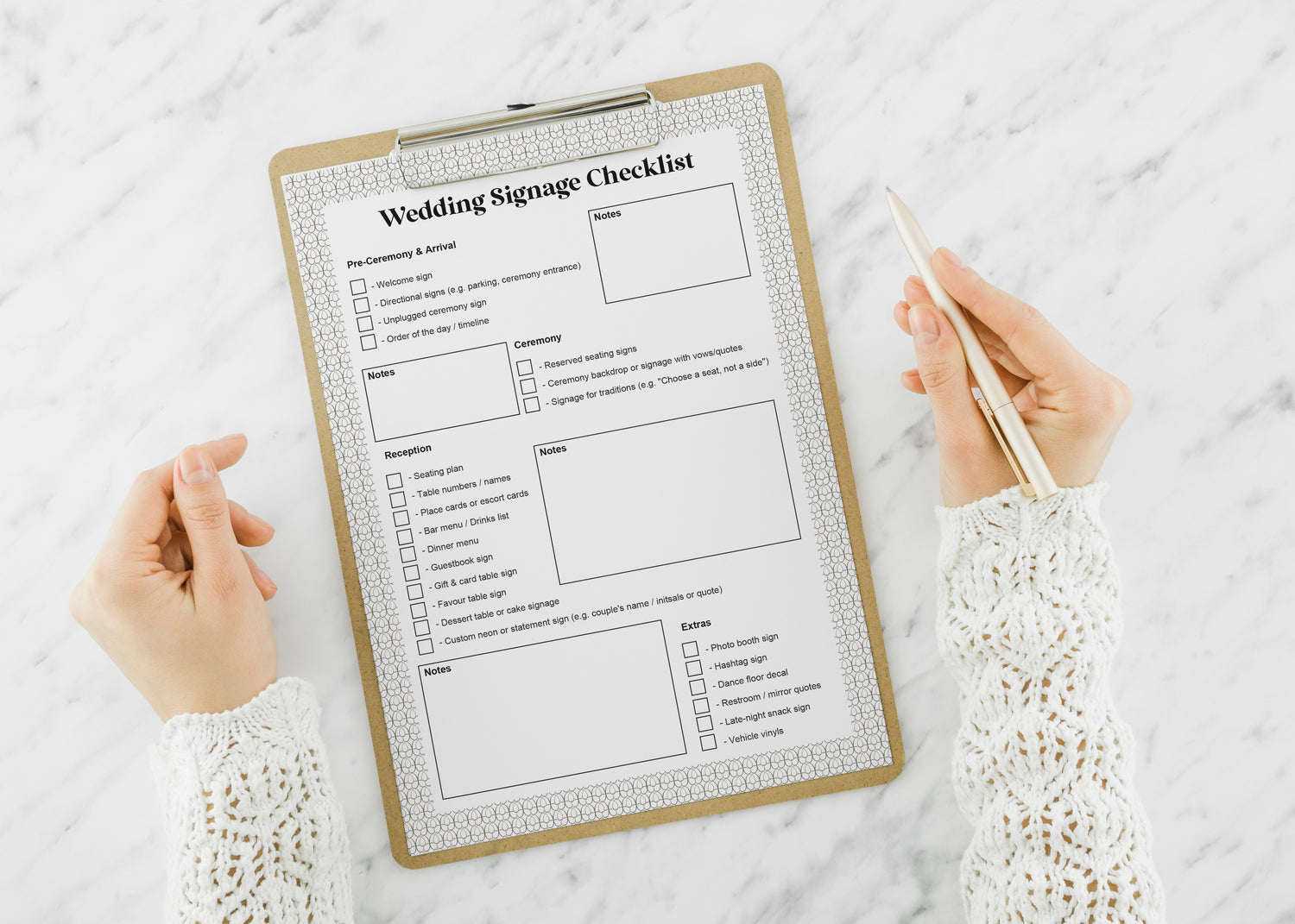 Wedding Signange Checklist