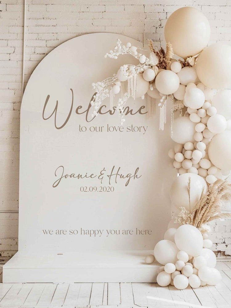 Welcome to Our Love Story Wedding Vinyl Lettering for Mirrors and Signs