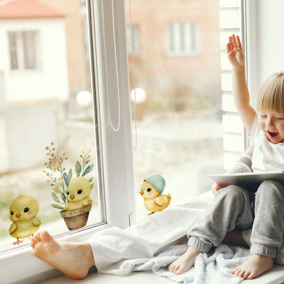 Set of 3 Baby Chick Window Stickers