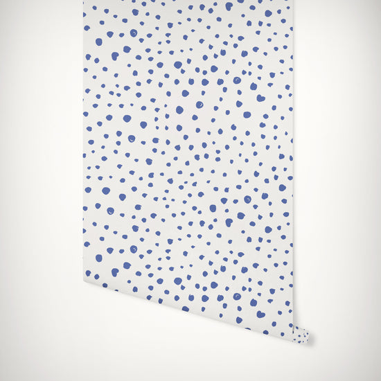 Shibori Blue Dalmatian Dots Self-Adhesive Wallpaper