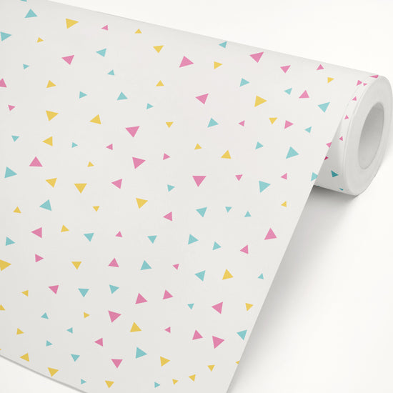 Multi Coloured Triangles Self-Adhesive Wallpaper