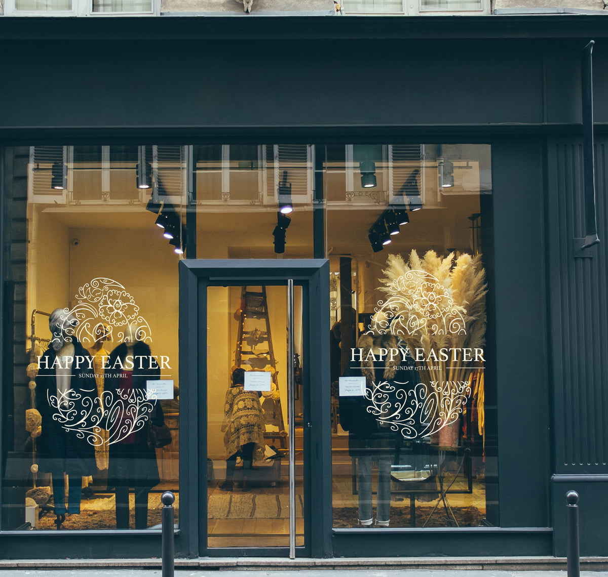 Ornate Easter Egg Retail Window Vinyl