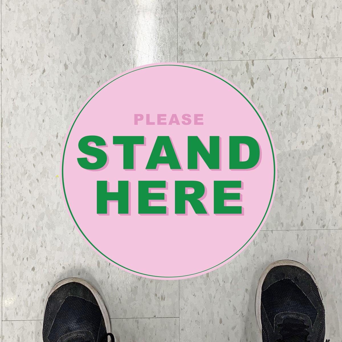 Hello Again Stand Here Floor Graphics
