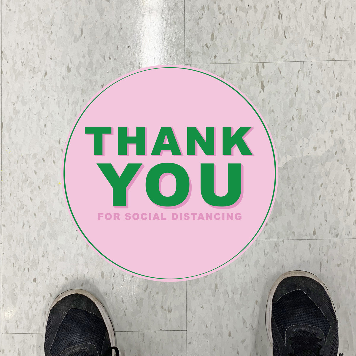 Hello Again Thank You Social Distancing Floor Graphics