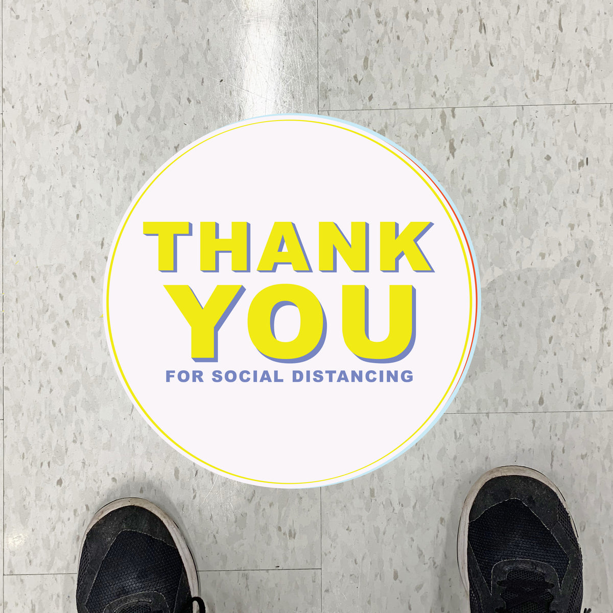 Hello Again Thank You Social Distancing Floor Graphics