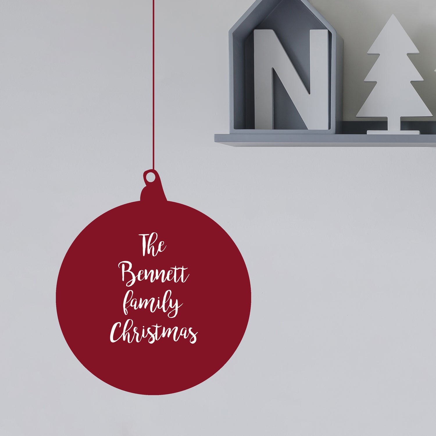 Personalised Family Christmas Bauble Wall Sticker
