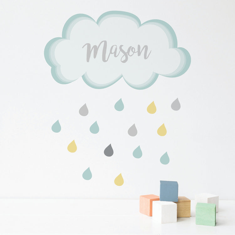 Personalised-Rain-Cloud-Wall-Sticker
