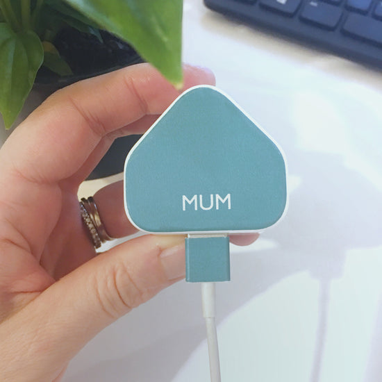 Personalised Smart Phone Charger & Cable Sticker in Turquoise