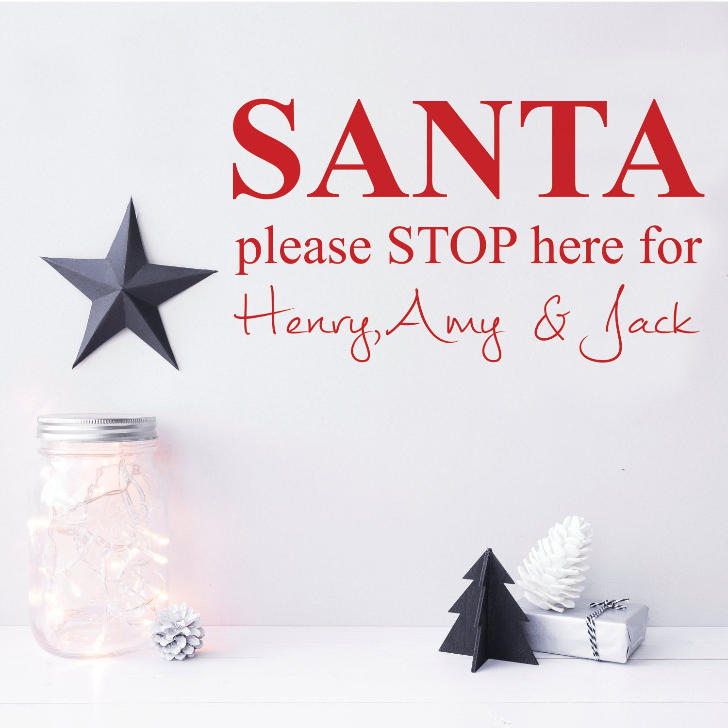 red-personalised-Santa-stop-here-window-sticker