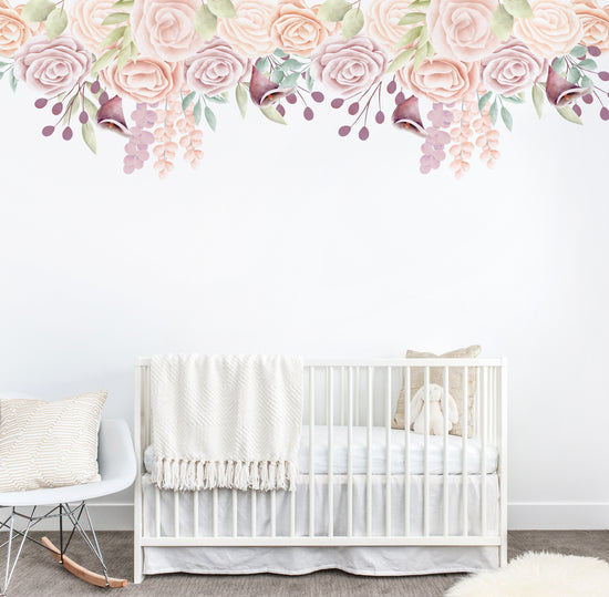 Rose Floral Border Wall Sticker