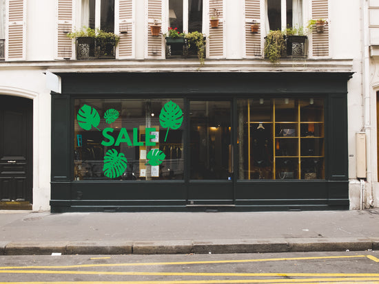 Monstera Leaves Summer Sale Retail Shop Window Sticker Vinyl