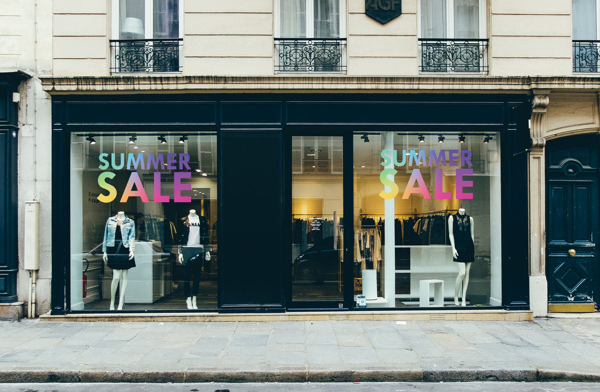 Rainbow Summer Sale Retail Shop Window Sticker Vinyl