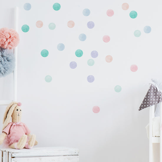 Small Pastel Watercolour Confetti Dot Wall Stickers