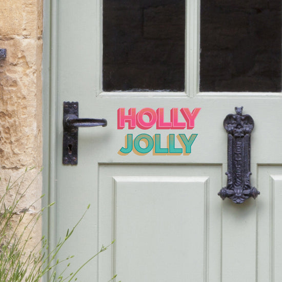 Holly Jolly front door sticker