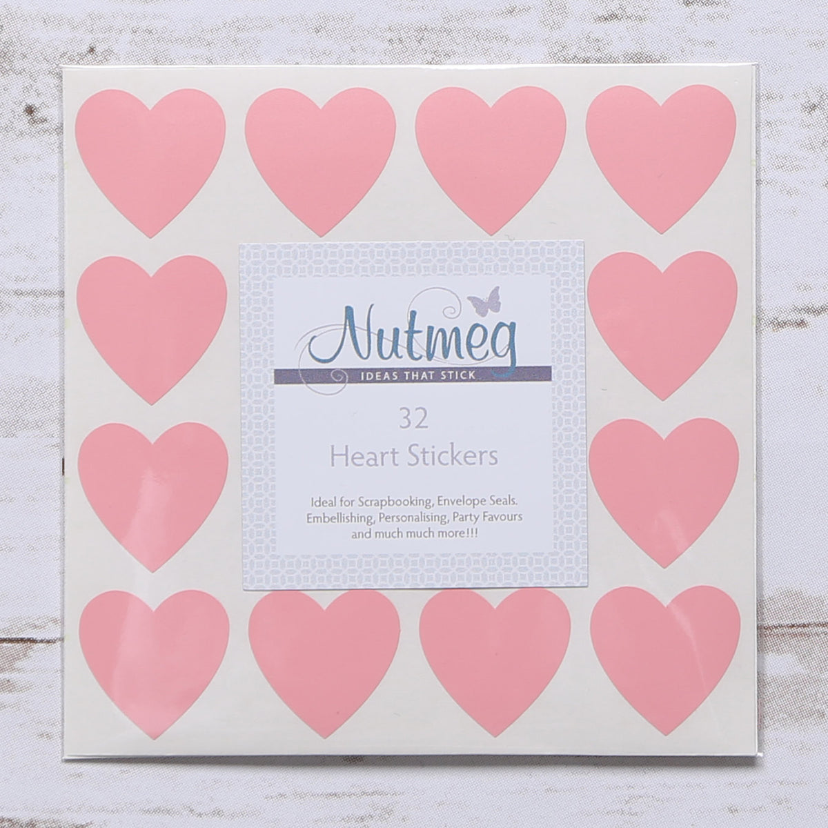 Heart Shaped Craft Stickers In Variety of Colours