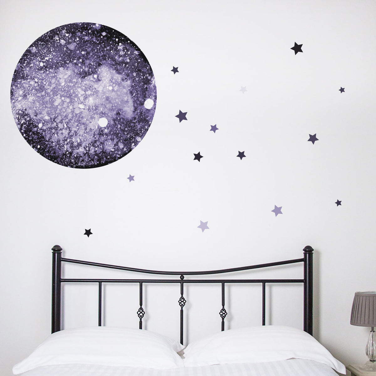 Watercolour Moon and Stars Wall Sticker