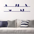 Birds on a Wire Wall Sticker. Perfect vinyl for decorating a home. Shown in a navy blue vinyl on a white wall.