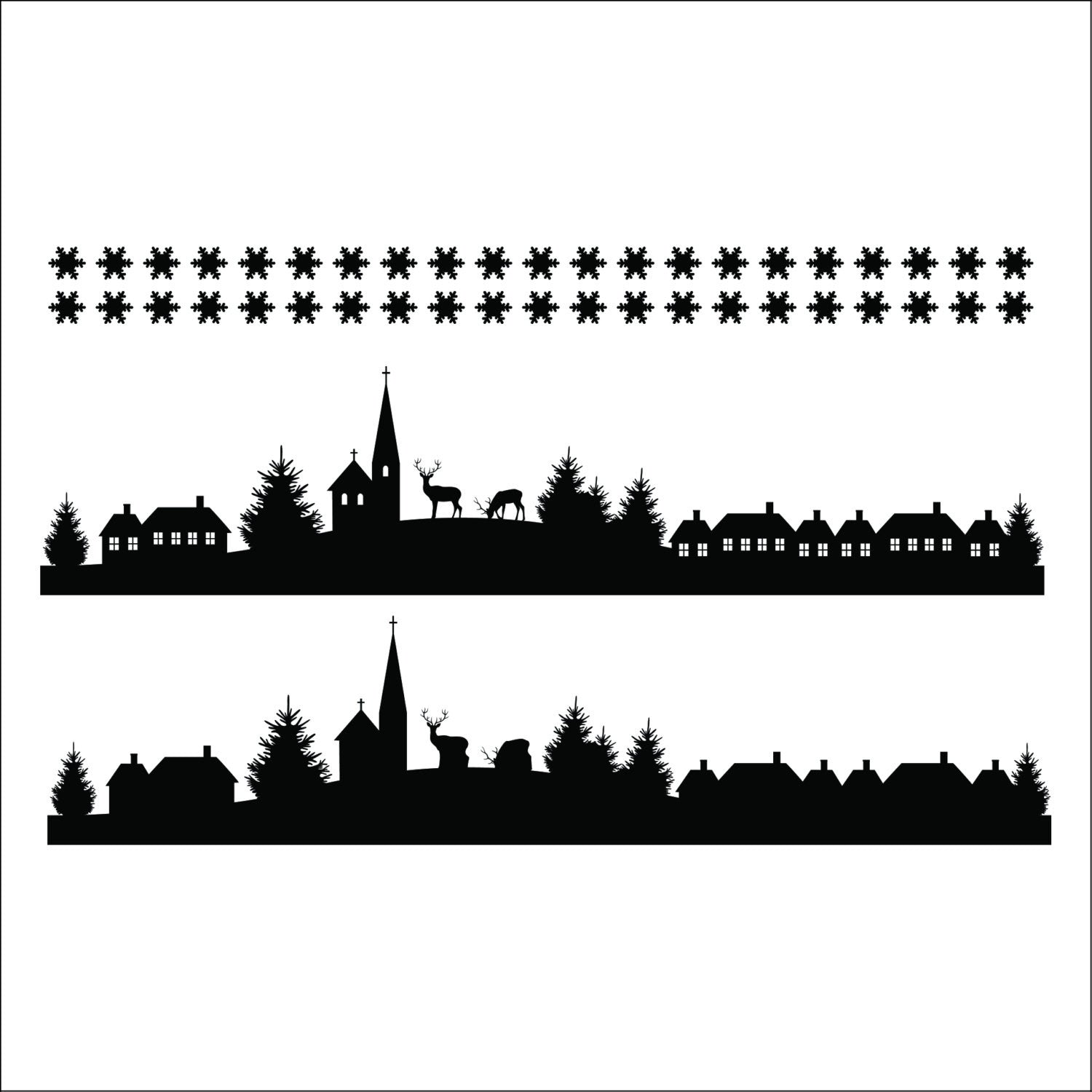 Christmas Village Scene Window Sticker