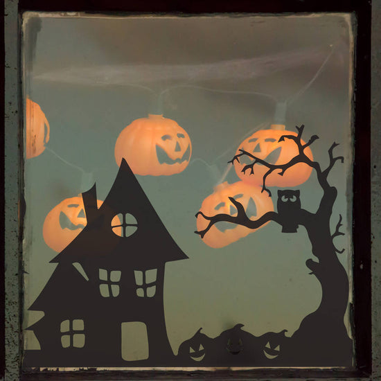 Halloween Spooky Village Scene Vinyl Sticker