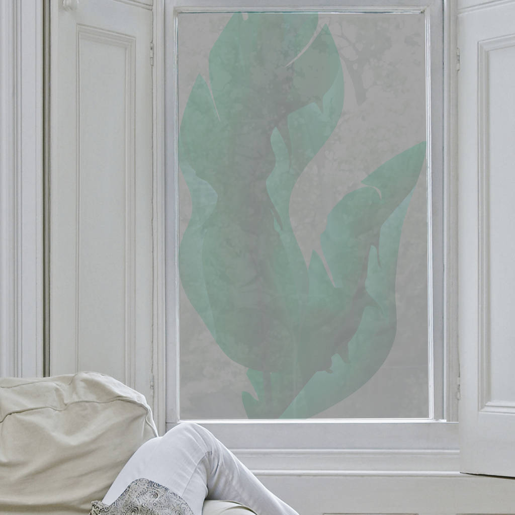 Large Tropical Leaves Window Film